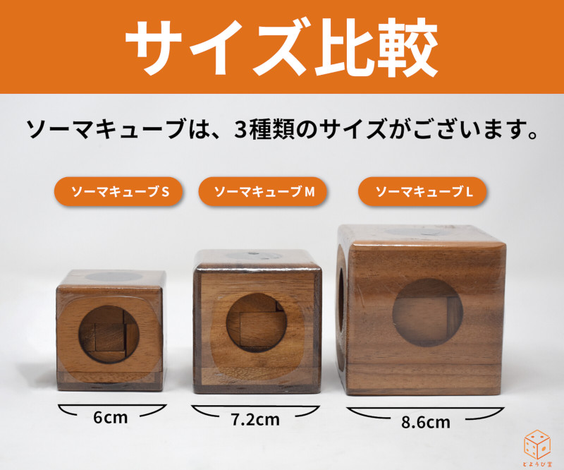 ソーマキューブのサイズ比較画像