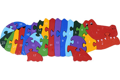 カラフルパズルワニの画像