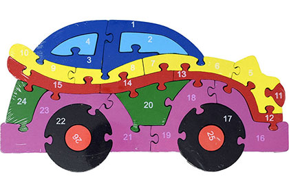 カラフルパズル車の画像