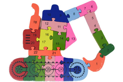 カラフルパズルショベルカーの画像