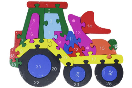 カラフルパズルブルドーザーの画像