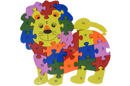 カラフルパズルライオンの画像