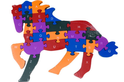 カラフルパズル馬の画像
