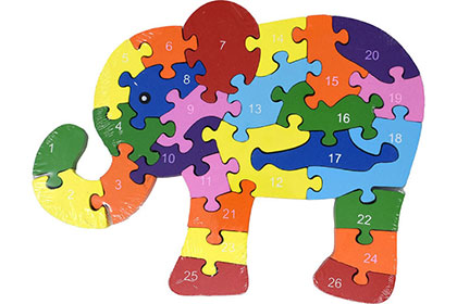 カラフルパズルゾウの画像