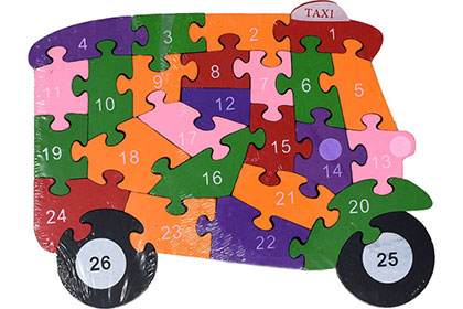 カラフルパズルトゥクトゥクの画像